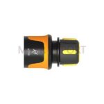 CONEXIÓN CON STOP PARA MANGUERAS DE 9 MM. 3/8". DISEÑO ERGONOMICO CON RECUBRIMIENTO SOFTGRIP. COMPATIBLE CON OTRAS MARCAS.
