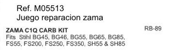 JUEGO REPARACION ZAMA RB-89