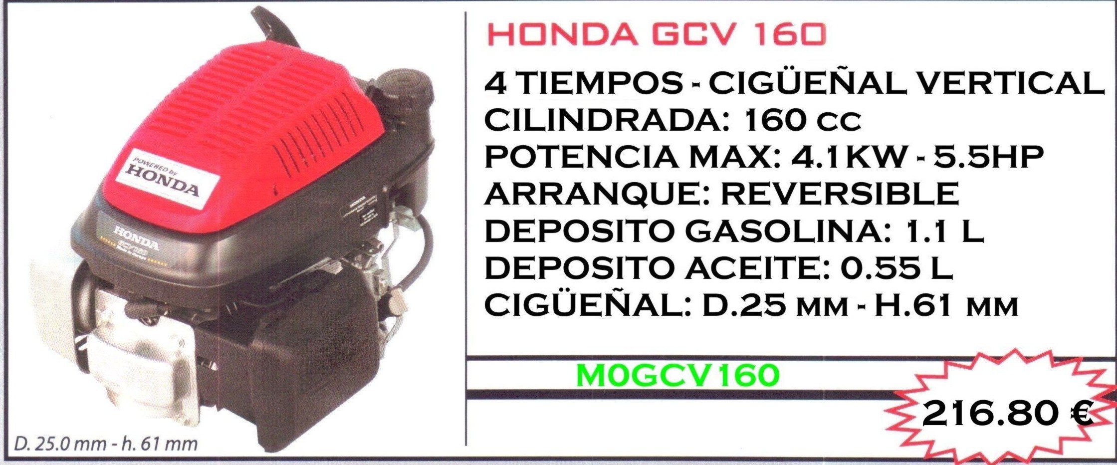 MOTOR HONDA GCV160